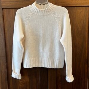 Vince Women's Cream Wool/cashmere Mock Neck Sweater Size Small